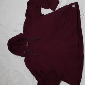 Women's Burgandy srub hoodie